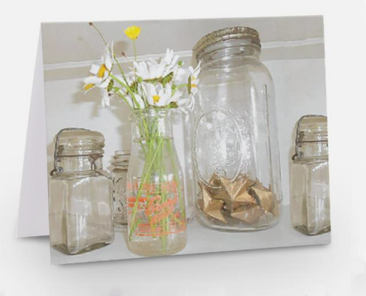 Old Jars in a Hoosier Cabinet Card